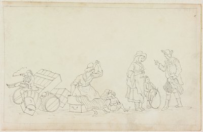 Smoking Woman, Children, Man and Woman by William Beilby